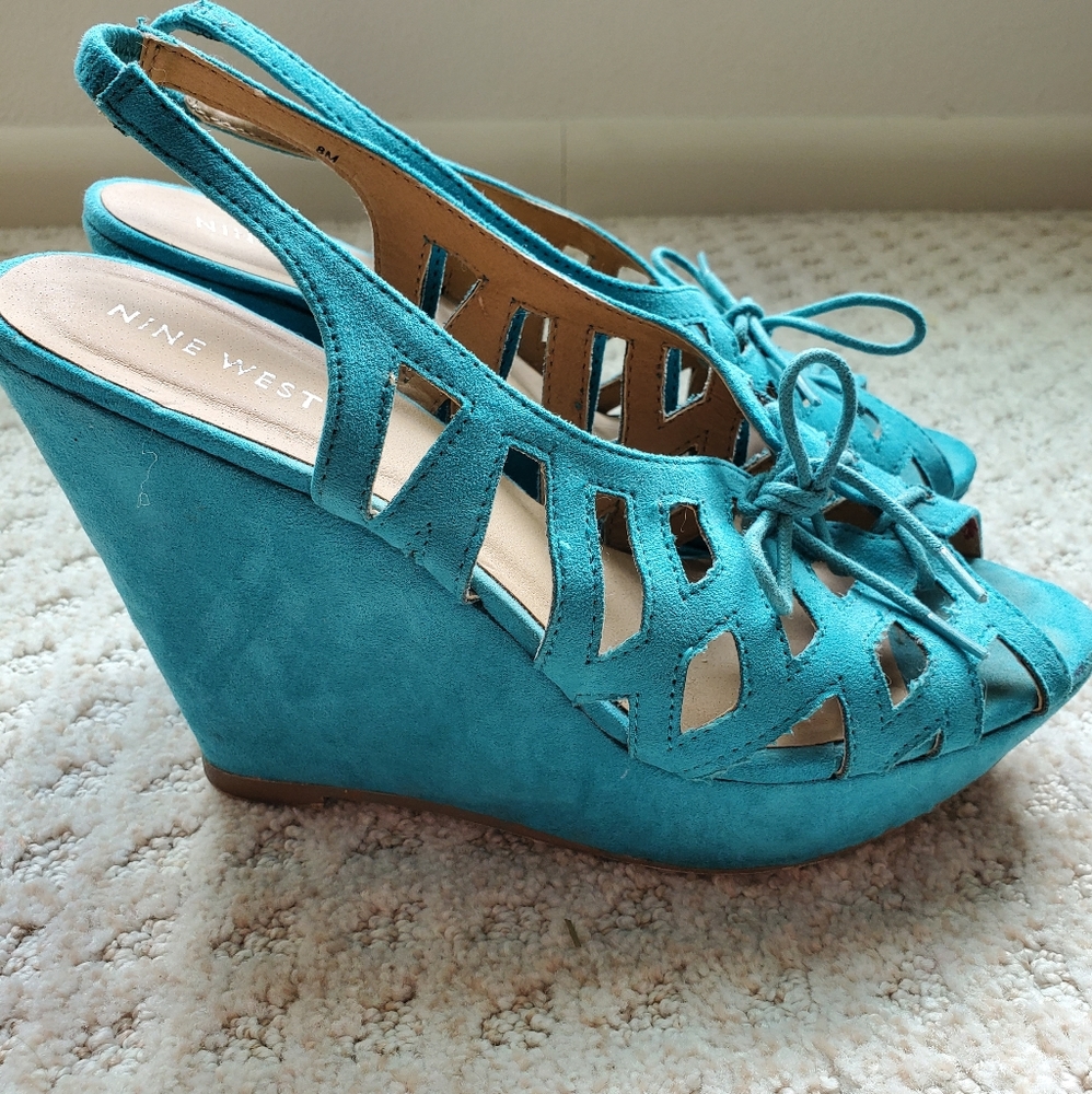 Nine West Teal Wedges